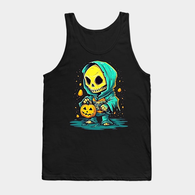 Eerie Halloween Ghoul Art - Spooky Season Delight Tank Top by Captain Peter Designs